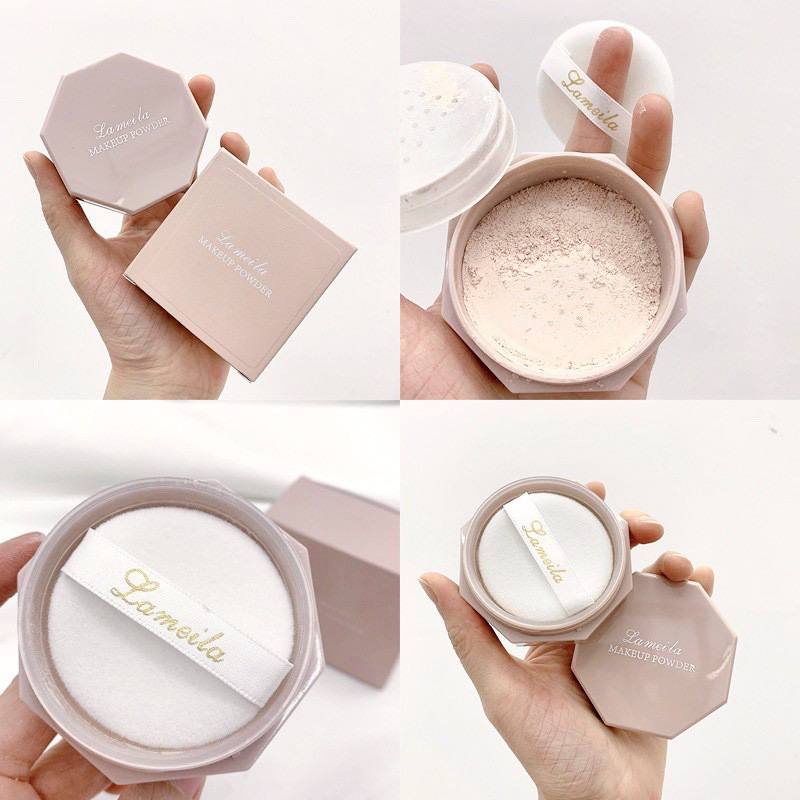 Phấn Phủ Kiềm Dầu Lameila Makeup Powder Làm Sáng Da Che Phủ Tự Nhiên Vỏ Hồng Dễ Thương Zu Cosmetics