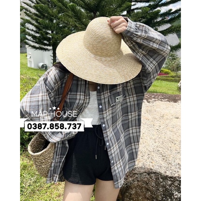 Mũ cói dáng chuông cao cấp phong cách Hàn Quốc mix được với rất nhiều phong cách