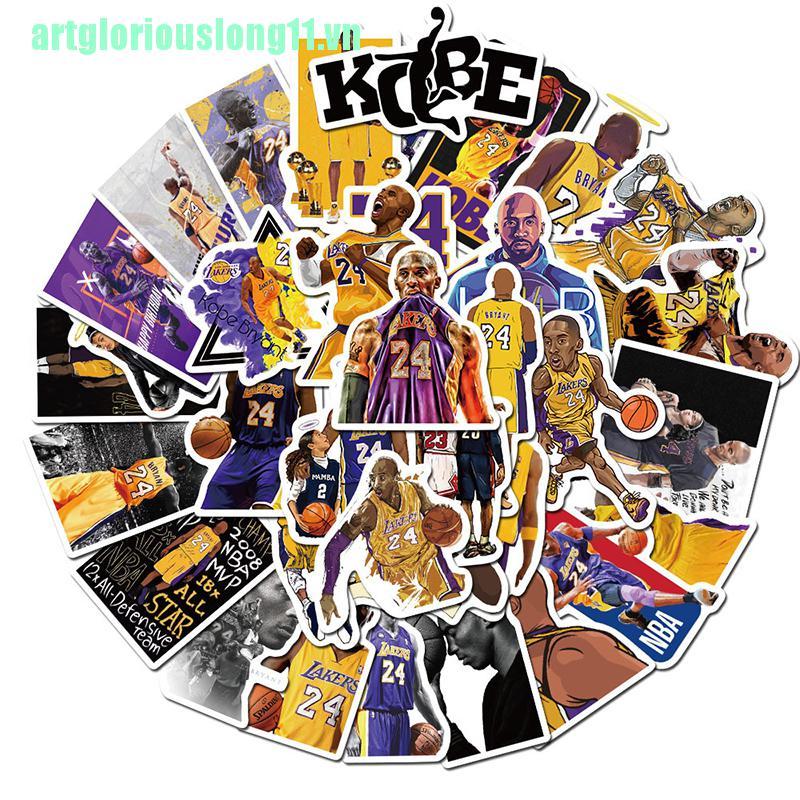 Set 50 Sticker Dán Trang Trí Hình Cầu Thủ Bóng Rổ Messi / James / Kobe / Curry