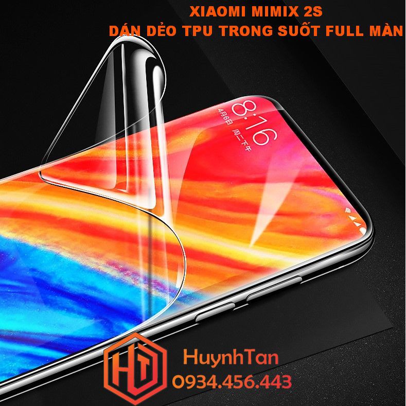 Dán dẻo full màn Xiaomi Mimix 2S _ Dán dẻo tpu trong suốt (mặt trước)