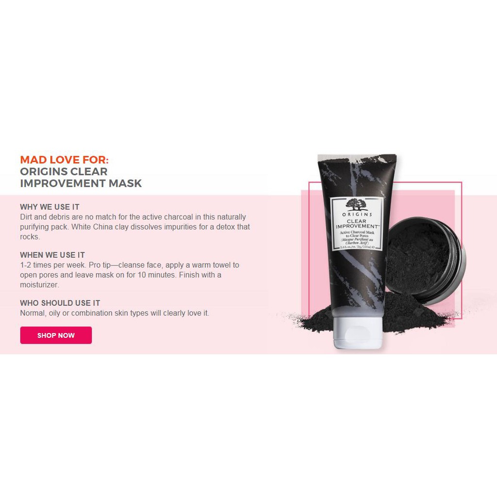 ORIGINS  Mặt nạ than hoạt tính CClear Improvement® Active Charcoal Mask to Clear Pores