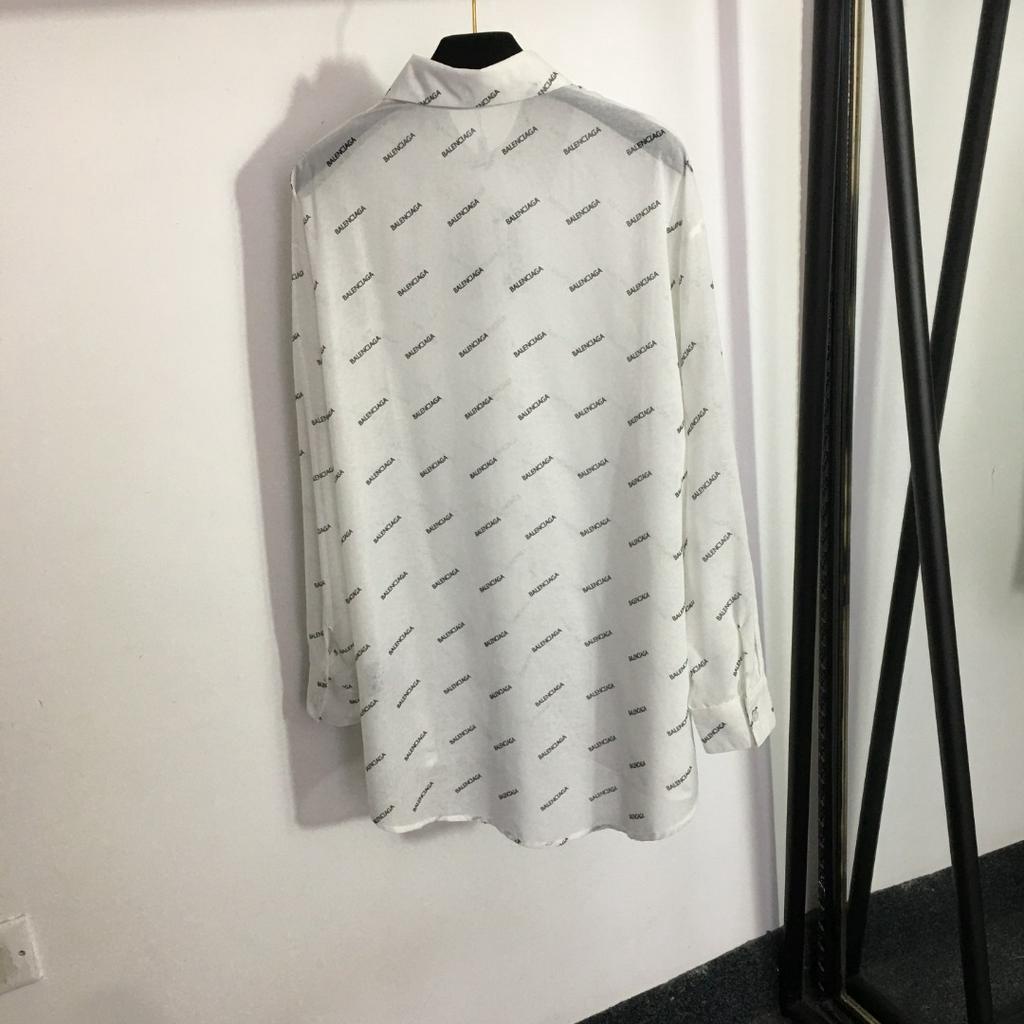 Áo sơ mi dài tay nữ cao cấp Balenciaga BB in chữ cá tính