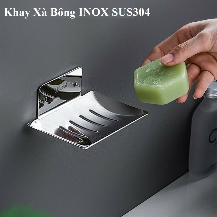 Khay xà bông INOX SUS304 dán tường cao cấp, Giá đựng xà phòng nhà tắm không cần khoan-INOXSUS304 ĐẶC