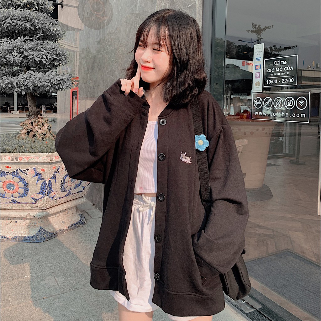 Áo Khoác Nỉ Cadigan Bomber PUPPY LAZY 07.07 Ulzzang + ẢNH THẬT | WebRaoVat - webraovat.net.vn