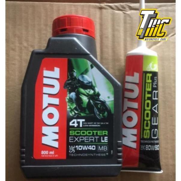 Combo Nhớt Motul Scooter Expert LE 10W-40 800ML Và Nhớt Lap Motul 120ml