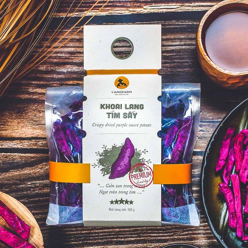 Khoai Lang Tím Sấy LANGFARM Đủ Size - Hương vị tự nhiên, giòn thơm ngon