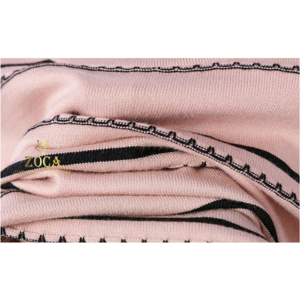 Áo len nữ mỏng thu đông kẻ ngang cộc tay dệt kim_Zoca | BigBuy360 - bigbuy360.vn