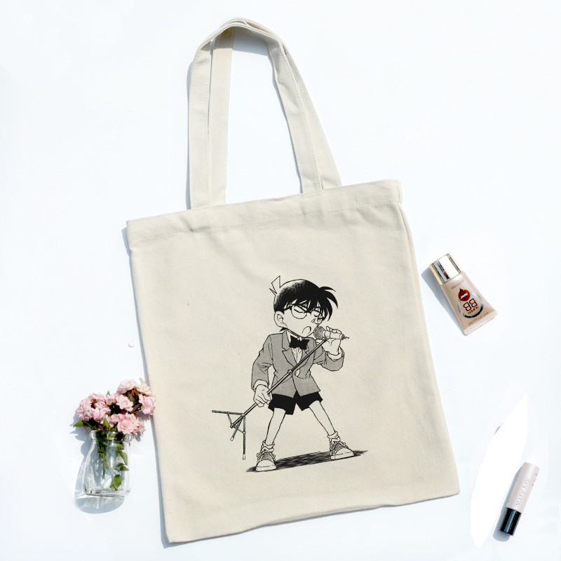 TÚI TOTE VẢI CANVAS HOẠT HÌNH CONAN PHẦN 1 CÓ KHÓA LT029