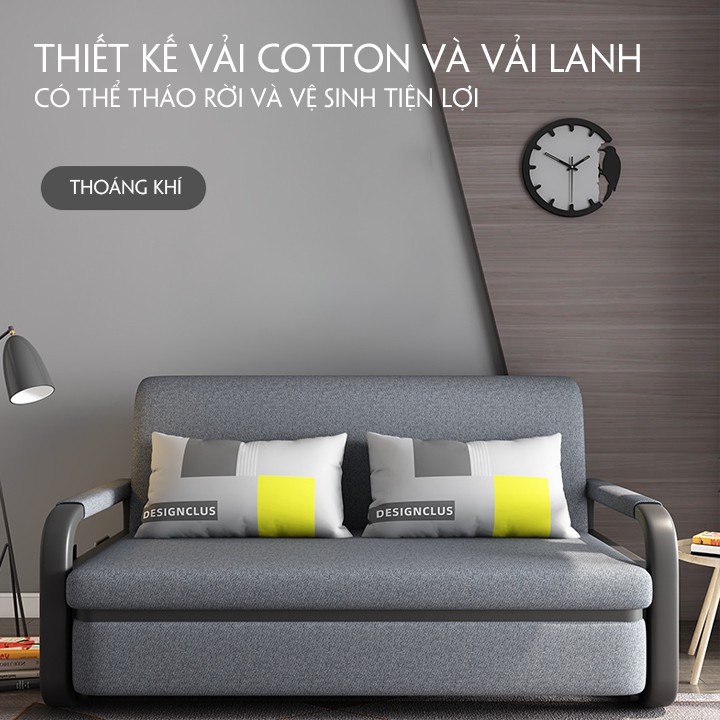 Giường kiêm ghế sofa đa chức năng có hộc đựng đồ tiện lợi sơn tĩnh điện kích thước 1m6x1m9