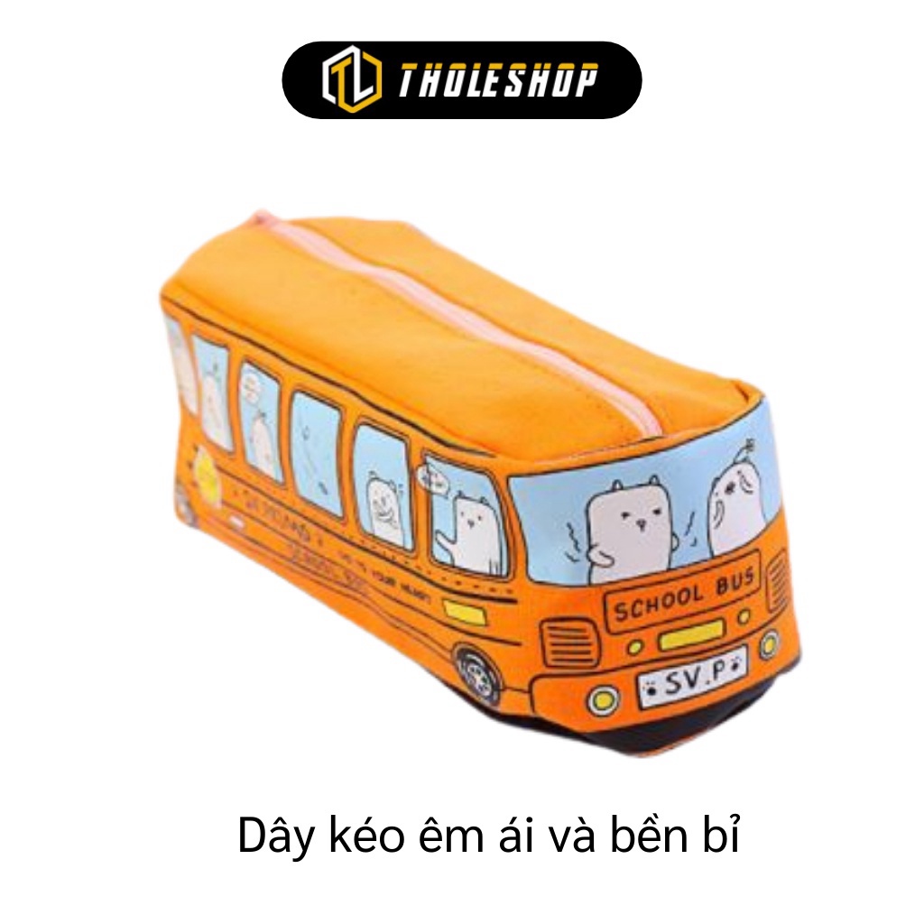 [SGD] Hộp Bút - Túi Đựng Bút Bằng Vải Canvas Dung Tích Lớn Hình Xe Bus Độc Đáo Cho Bé 7241