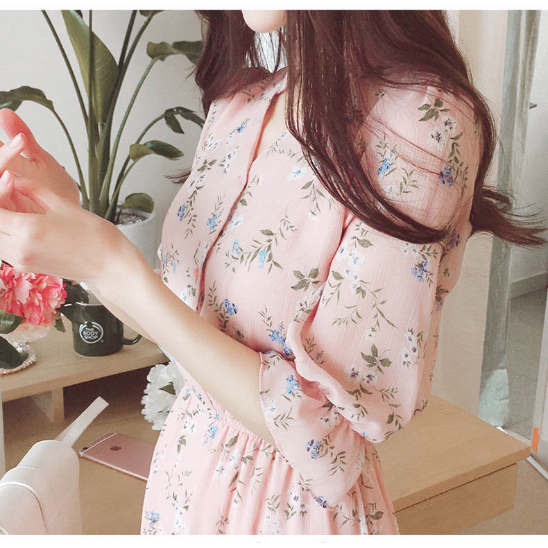 Đầm Voan Hoa Tay Lửng Thời Trang Dành Cho Nữ | BigBuy360 - bigbuy360.vn