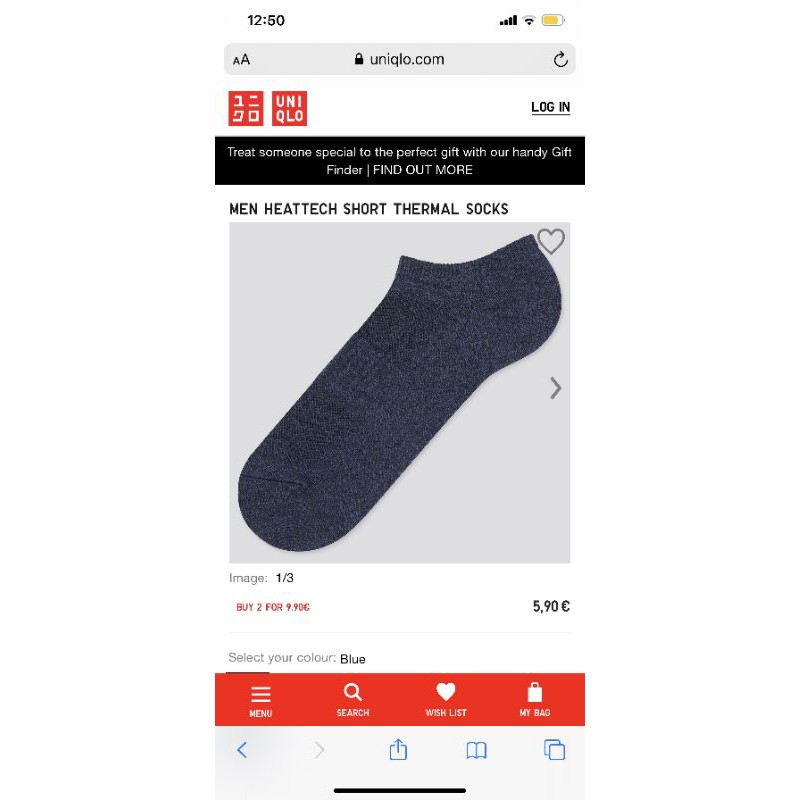 [Free Gift]Tất Uniqlo Nam Heattech Short Thermal Shock Pack Chính Hãng