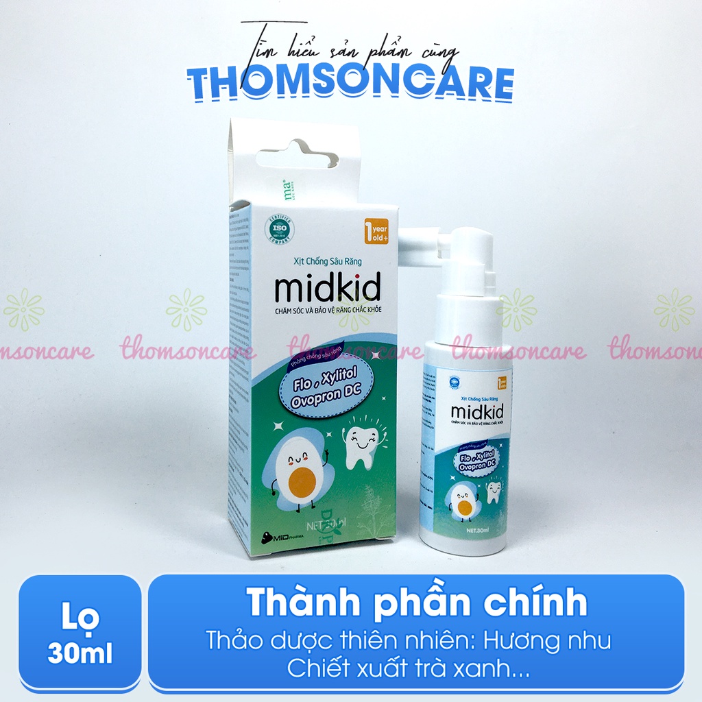 Xịt chống sâu răng Midkid và gạc rơ lưỡi Tanaphar giúp bảo vệ men răng, ngăn ngừa ố vàng, phù hợp cho trẻ từ 1 tuổi