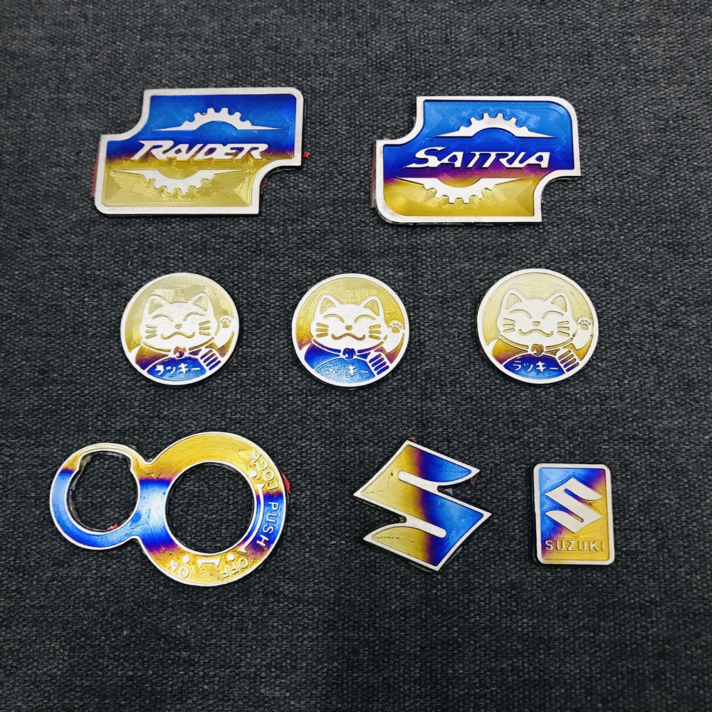 TRỌN BỘ SƯU TẬP TEM TITAN DÁN ĐẦU XE SATRIA, SUZUKI SATRIA, RAIDER NHIỀU MẪU MÃ LỰA CHỌN