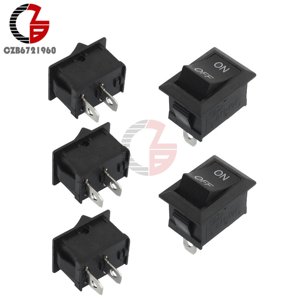 Bộ 10 công tắc 2 pin bật tắt KCD1-101 125V 6A cho xe hơi | BigBuy360 - bigbuy360.vn