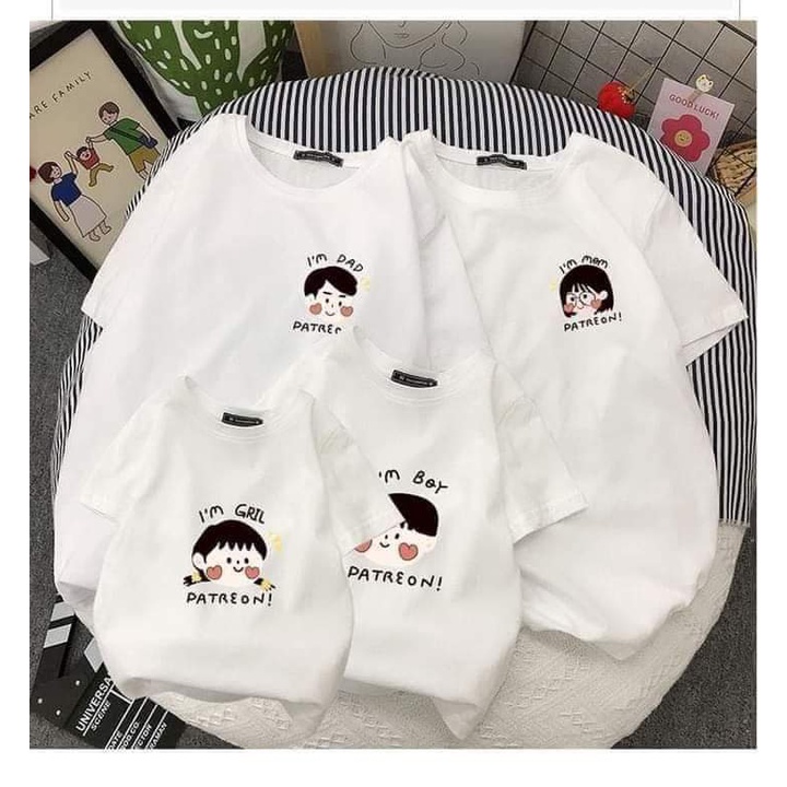 [sĩ] Áo gia đình 3/4/5 người Đồ đôi mẹ và bé thun cotton dày dặn chất đẹp đủ size 100 kí [GIÁ SĨ 1 ÁO]