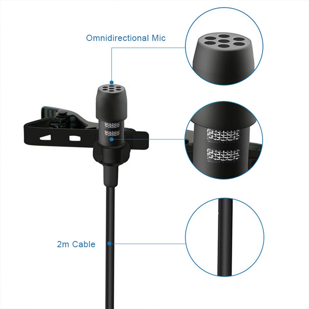 Micro dạng kẹp cổ áo jack 3.5mm cho điện thoại iPhone/máy ảnh/PC/laptop chất lượng cao