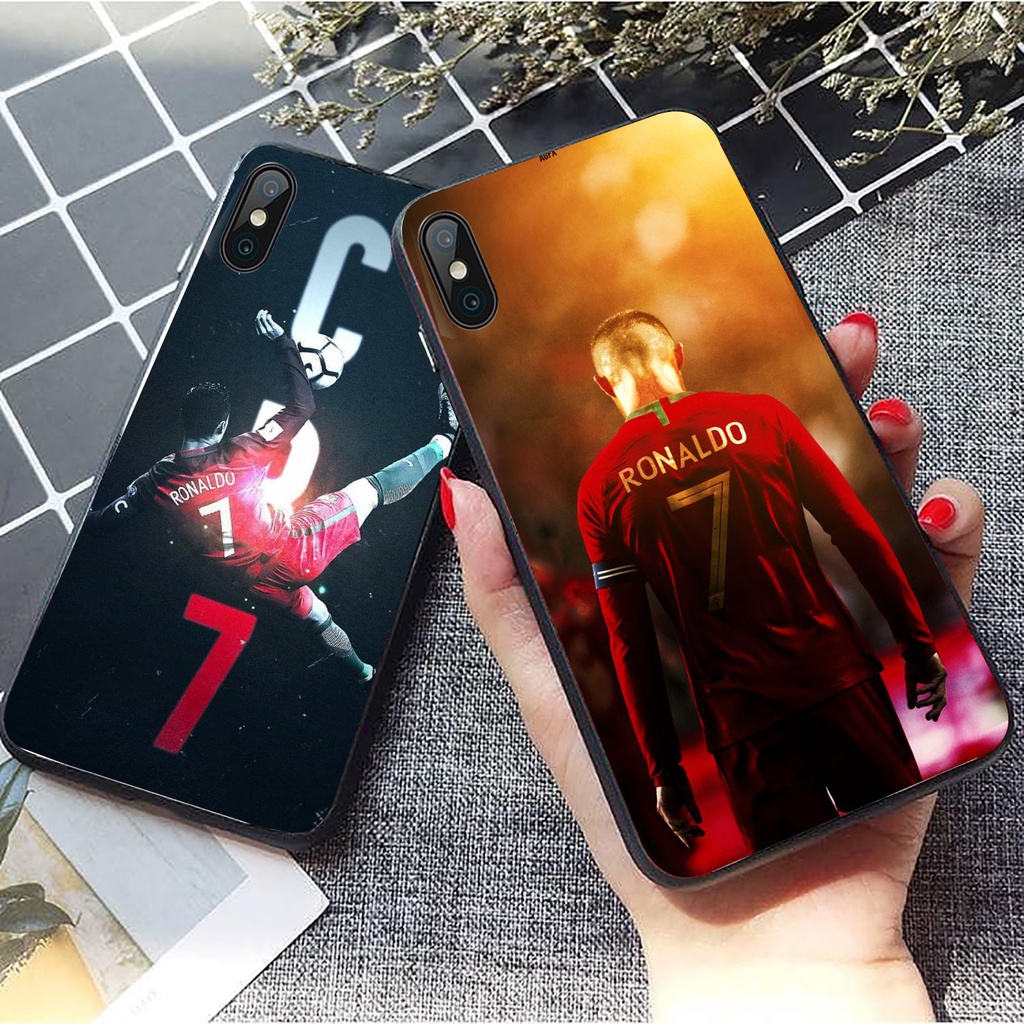 Ốp Lưng Iphone Mặt Sau Kính Cường Lực In Hình Cristiano Ronaldo Chống Trầy Xước Full Dòng Iphone -Sen Case
