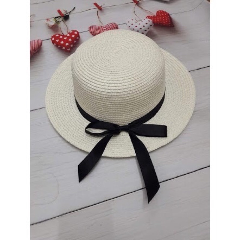 Mũ ,nón cói đi biển vành nhỏ thắt nơ dễ thương hàng chuẩn đẹp