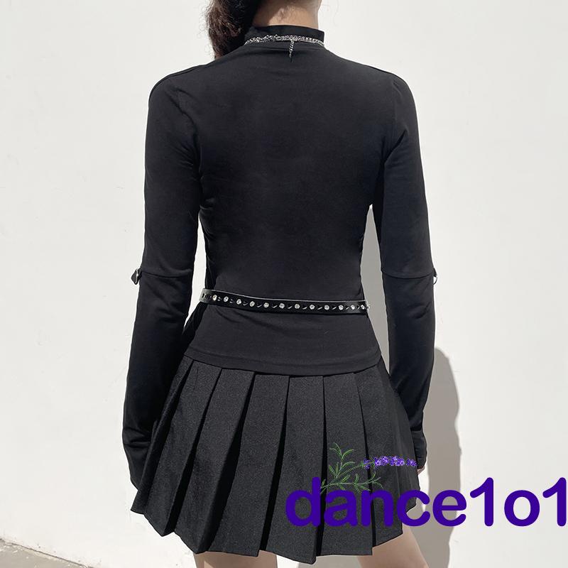 Áo tay dài khoét vai màu sắc nhã nhặn cho nữ