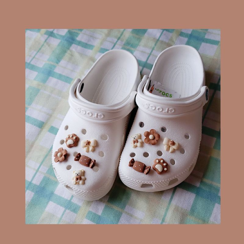 sticker dép crocsGhim cài trang trí giày dép dễ thương xinh xắn