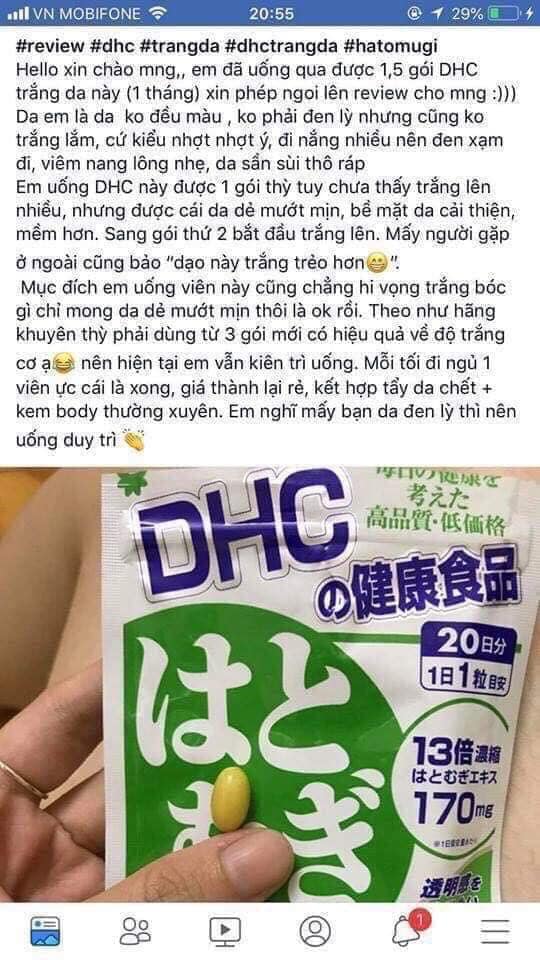 Túi zip để đựng Viên Uống D.H.C trắng da 20 Ngày - DHC_trắng da Nhật Bản 20 Ngày