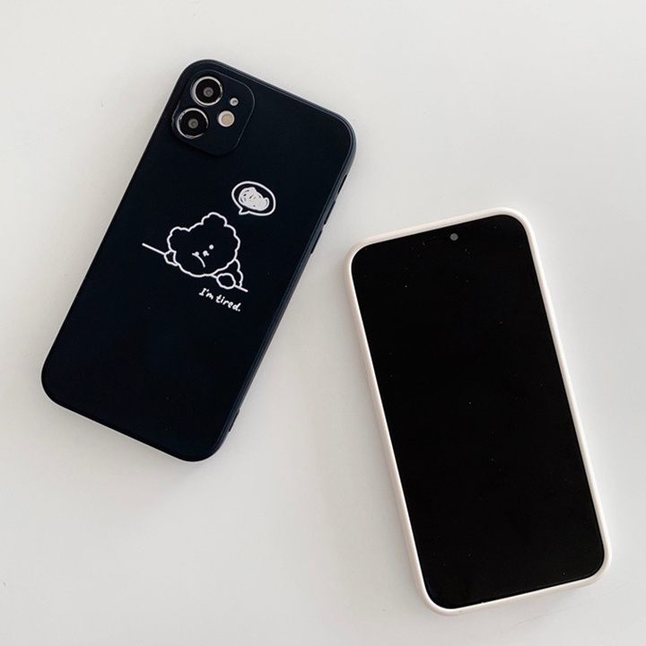 Ốp lưng IPhone Gấu-Tired Cạnh vuông 6/6s/6Plus/6sPlus/7/8/7Plus/8Plus/x/xs/xr/xsmax/11/11pro/12/13/14/Pro/Plus/ProMax