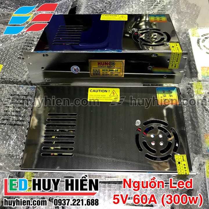 Nguồn Led 5v 60a (300W) tem 7 màu, 5V 70A (350W)hunco ngoài trời đủ công suất (Có quạt tản nhiệt)