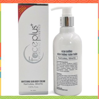 Kem dưỡng kích trắng toàn thân Whitening Skin Body Cream Natural White Face plus 300ml (Trắng) [Ms1344]