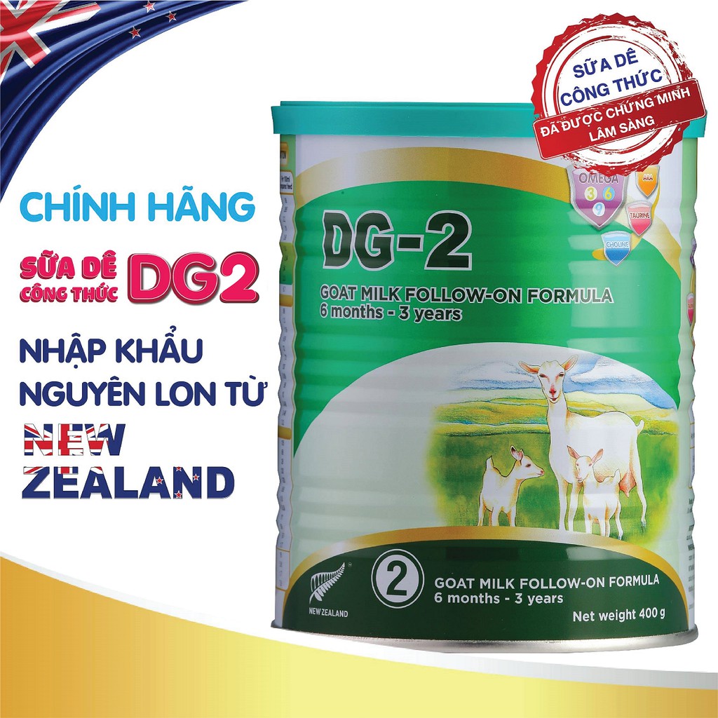 [Chính Hãng]Sữa Dê Công Thức New Zealand DG-2 400g - Lon Móp