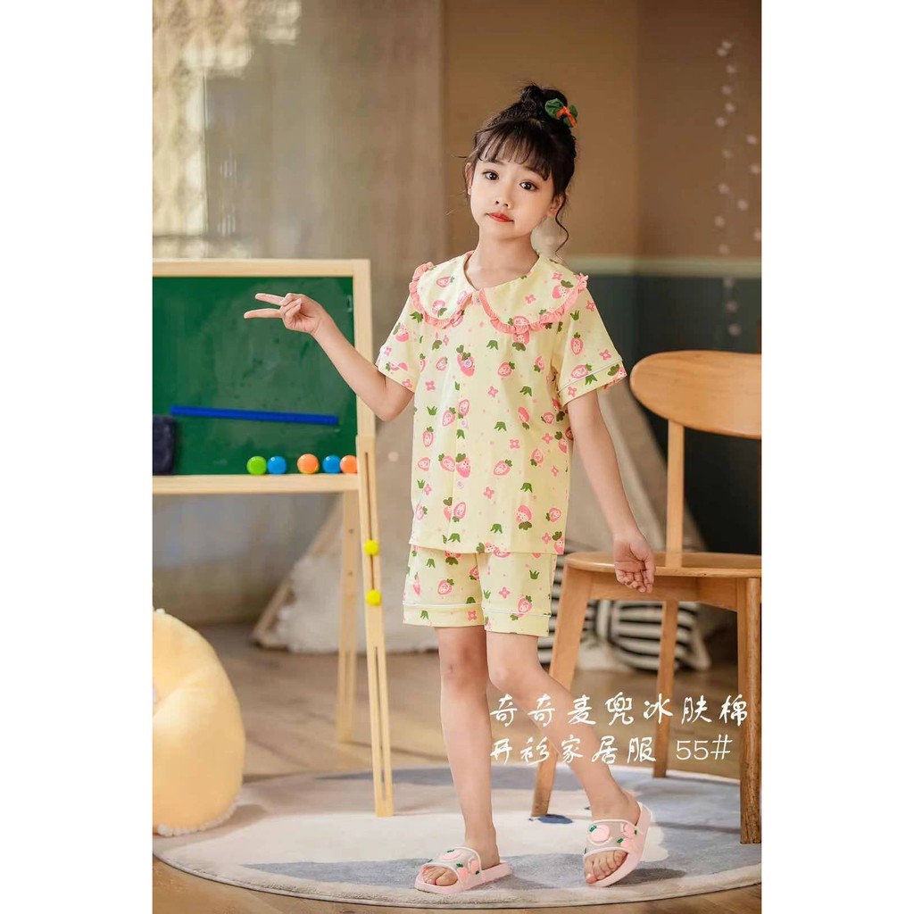 Bộ Pijama Cho Bé Gái Mặc Mùa Hè Hàng Quảng châu size 90-130(10-27kg), Đồ Bộ Pijama QiQi Nhiều Mẫu size 1-6 tuổi