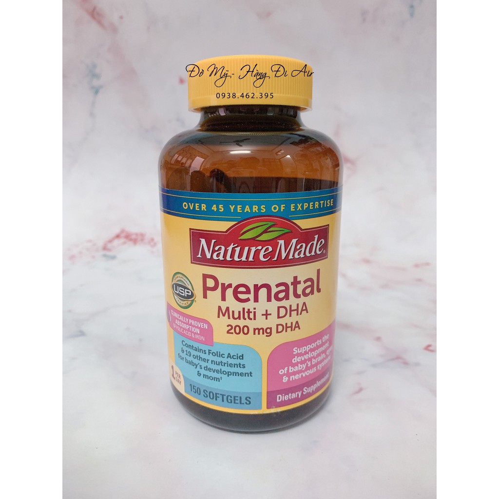 Viên uống Nature Made Prenatal Multi + DHA 200mg 150 viên