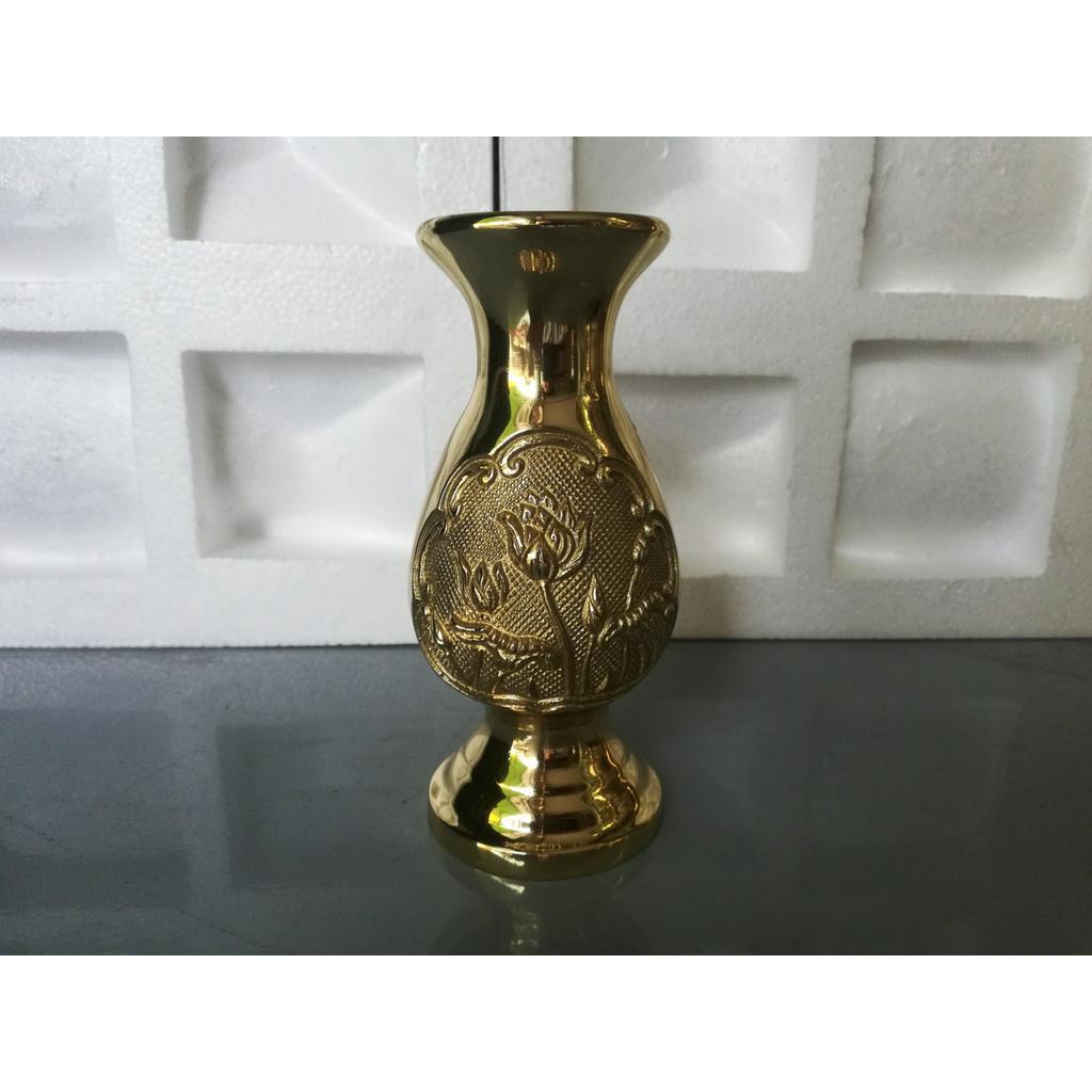 Bình bông bé chân cao 15,5cm bằng đồng