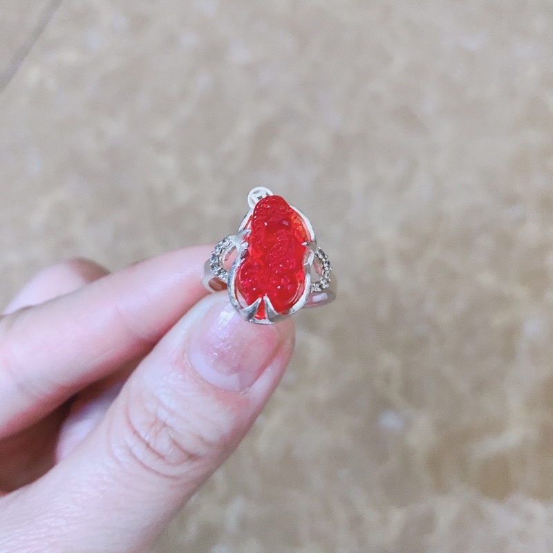 NHẪN TỲ HƯU ĐÁ PHONG THỦY BỌC BẠC TA
