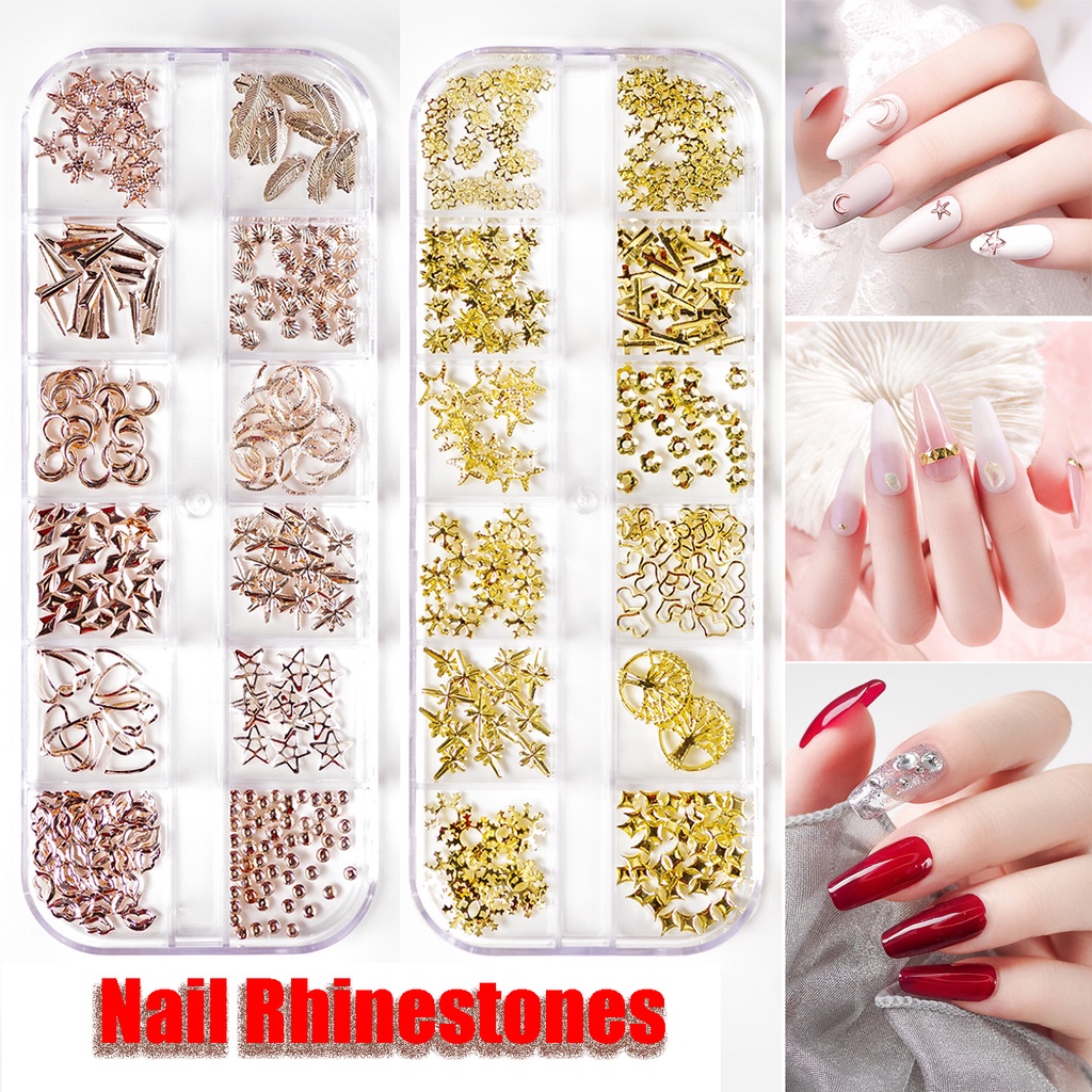 Hộp Phụ Kiện 3D 12 Ngăn Trang Trí Móng Tay Nghệ Thuật