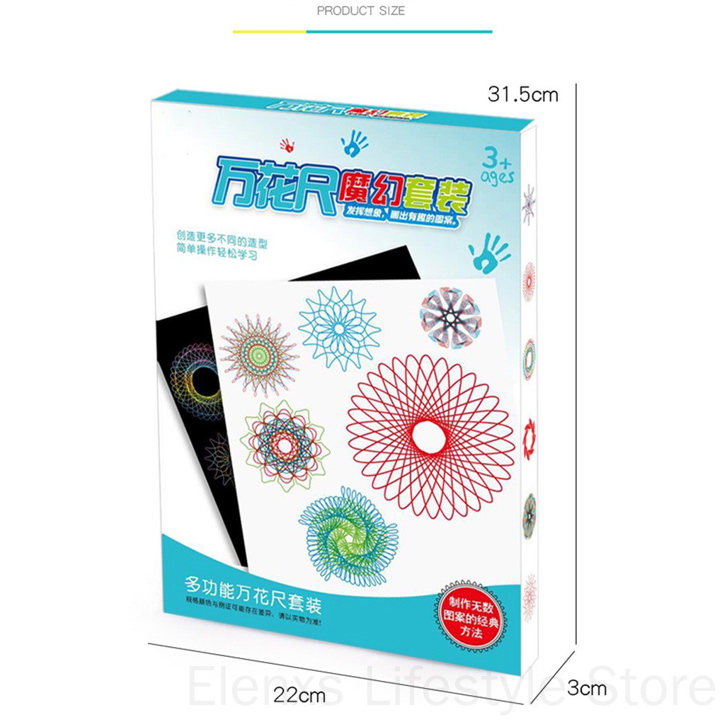 DIY Spirograph Drawing Templates Toy Set Geometric Curve Ruler Stencil Children Painting Learn ELEN