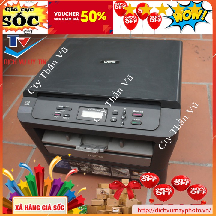 Máy in cũ đa năng có in 2 mặt tự động Brother DCP 7060D chạy ổn định có photocopy scan sắc nét bảo hành 2 tháng