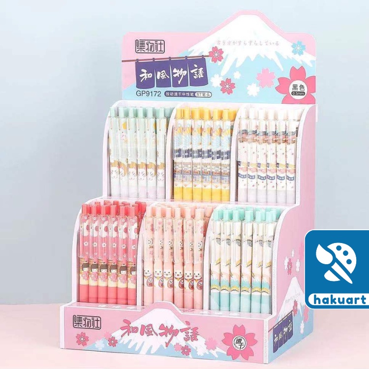 Bút Gel Sakura GP9172 Mực Đen Họa Tiết Nhật Bản - Văn Phòng Phẩm Haku