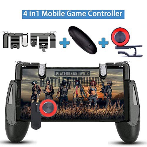 Combo PUBG Tay cầm chơi game trứng và nút bấm chơi PUBG Odog đen nút Joystick A12 đỏ