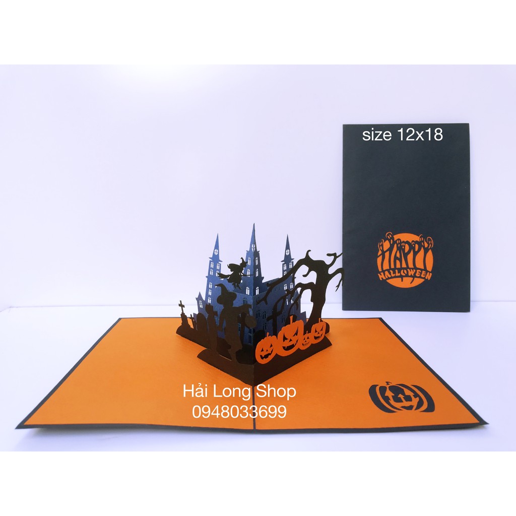 Halloween 2 - Lâu Đài -  Thiệp 3D