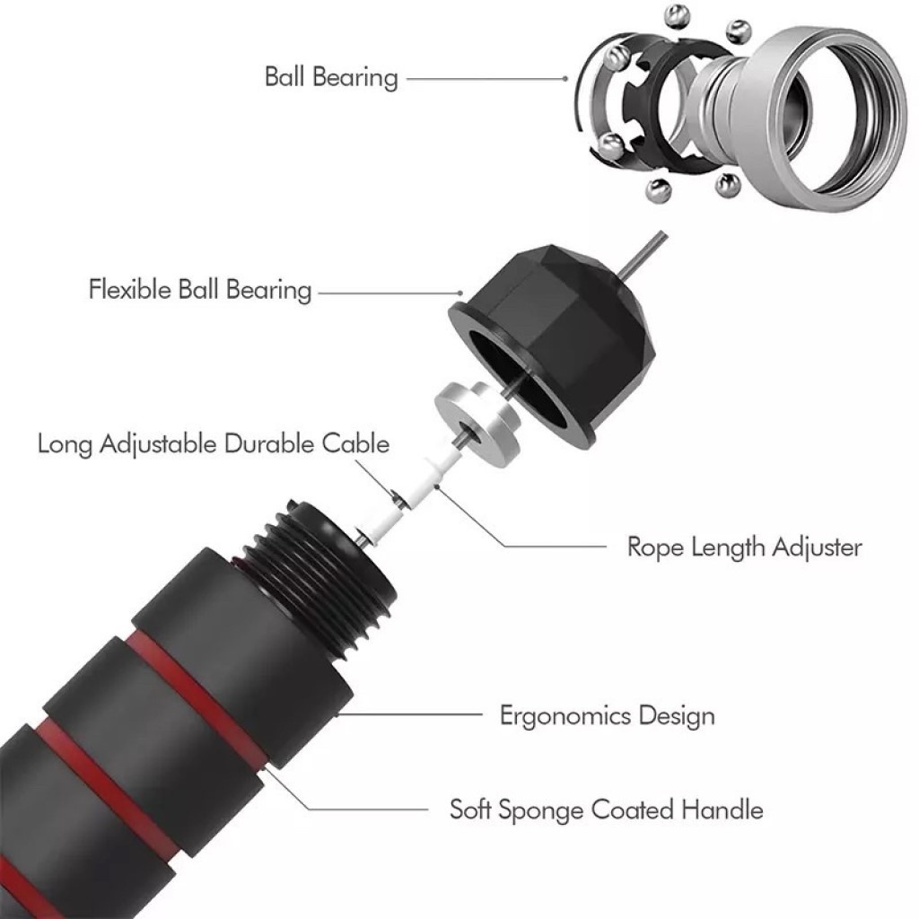 Dây nhảy thể dục thể thao lõi thép giảm cân Dây nhảy thể lực đàn hồi 2.9m hỗ trợ tập luyện thể dục thể thao tại nhà