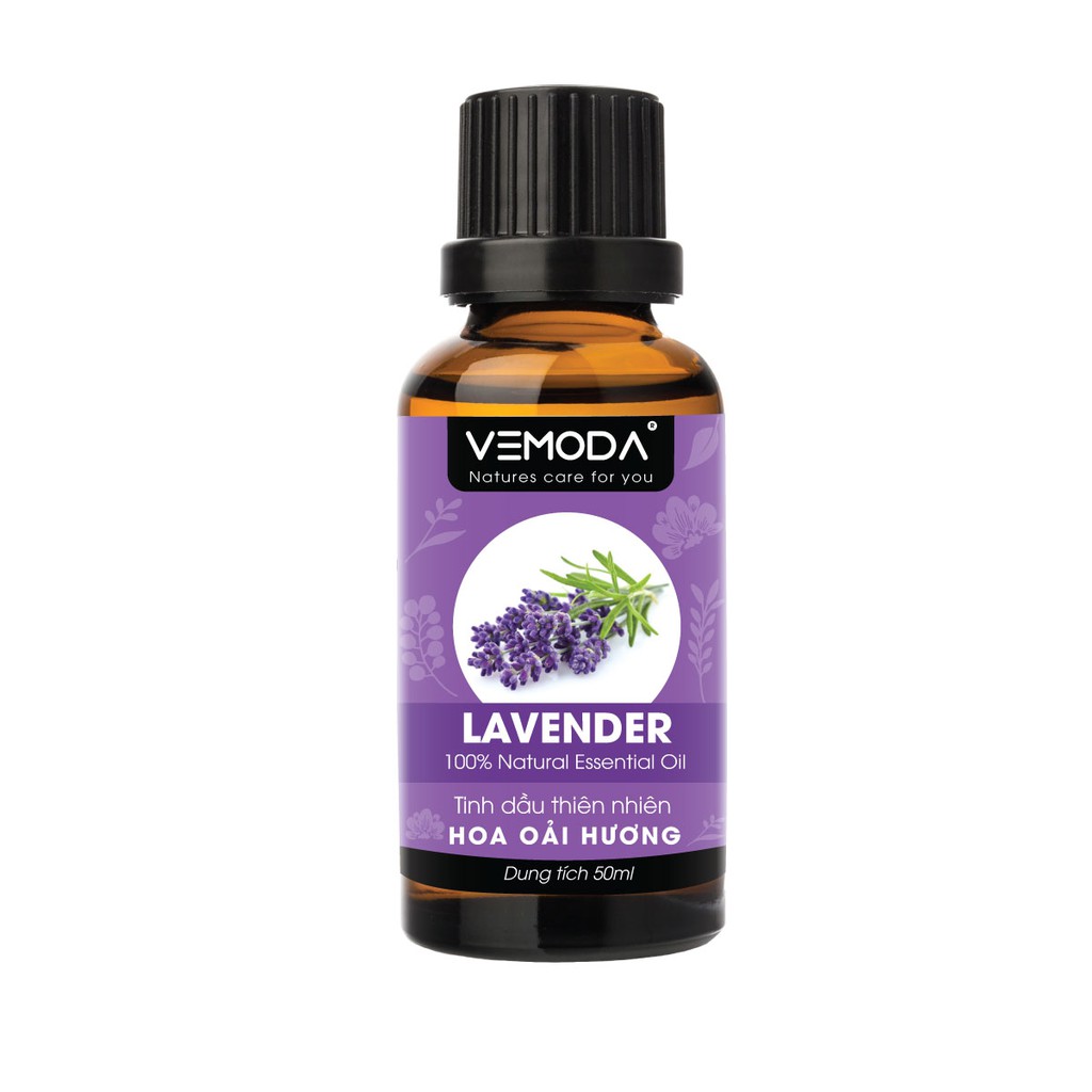 Tinh dầu Oải hương cao cấp VEMODA 50ML khử mùi, tinh dầu xông phòng, thơm phòng, để phòng ngủ, thư giãn, giúp ngủ ngon