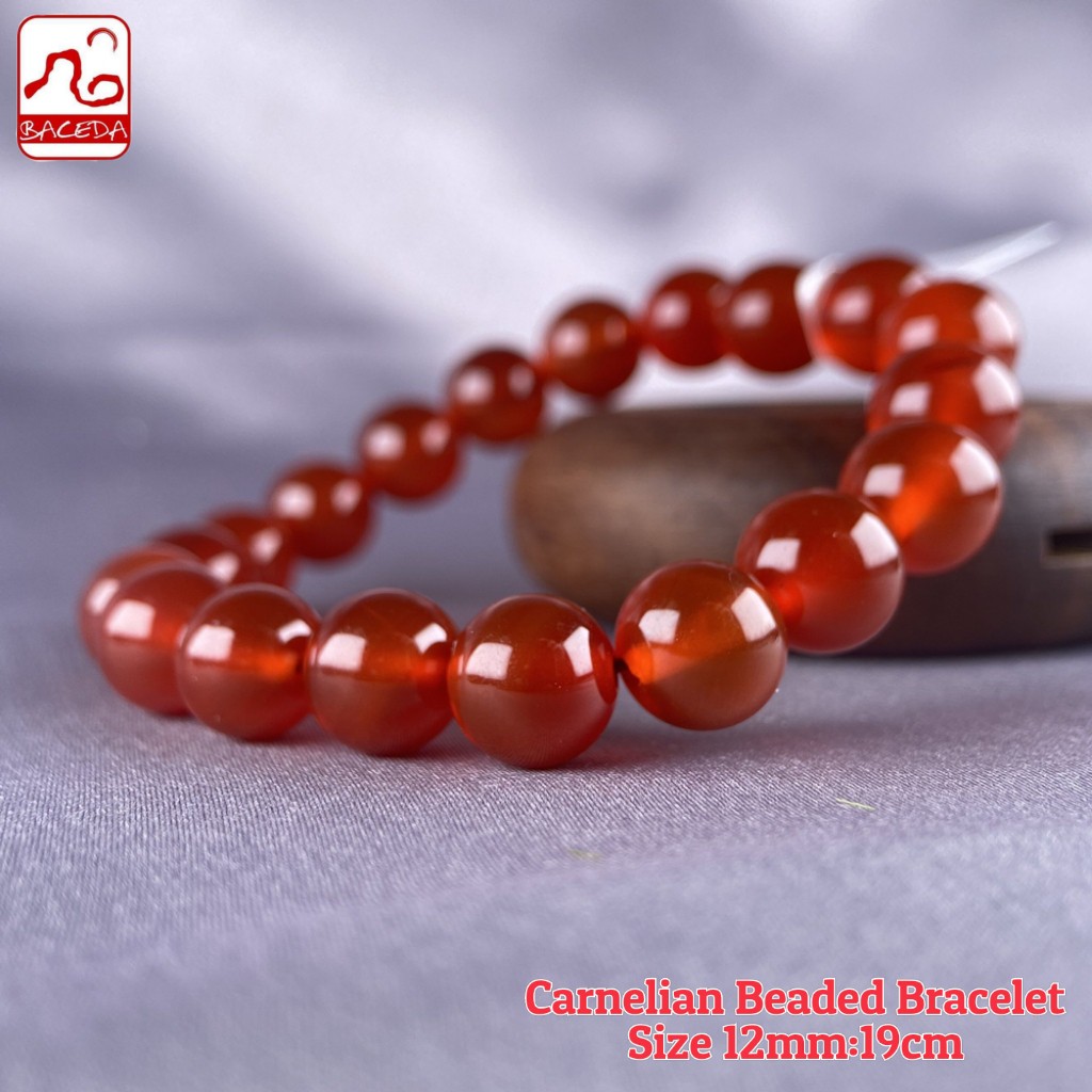 Baceda Vòng Tay Carnelian Màu Đỏ Tự Nhiên Tăng Cường Khả Năng Kích Thích Sự Sinh Tố