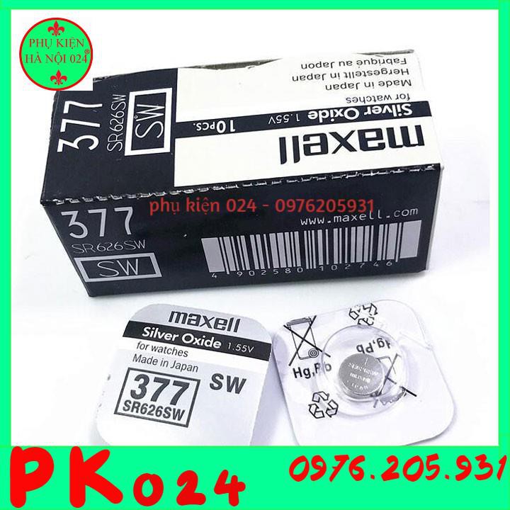 Combo 5 Viên Pin Đồng Hồ SR626SW SR626 377 Maxell Nhật