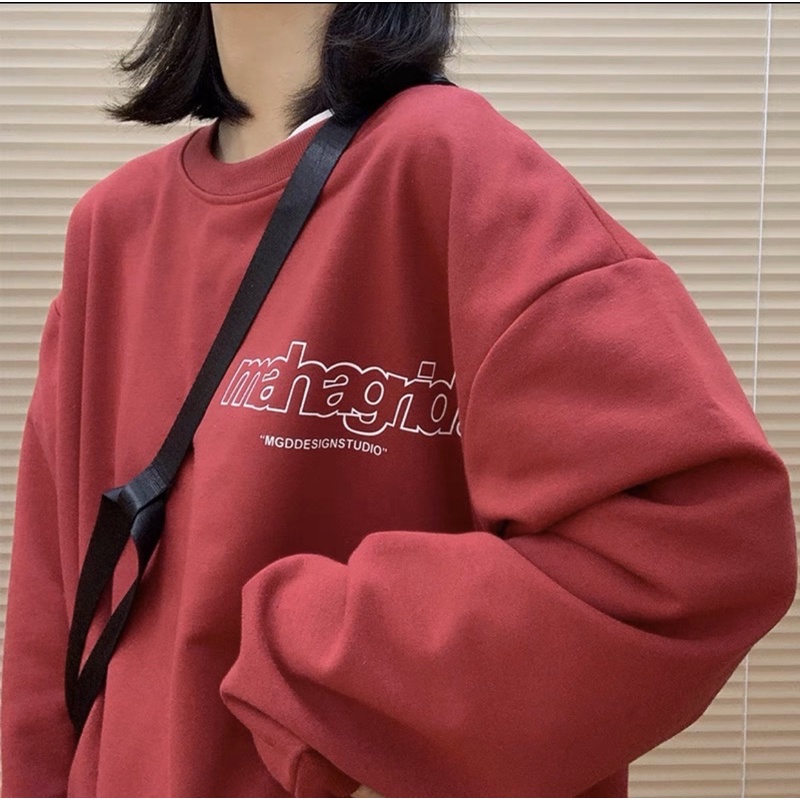 Áo Sweater Nỉ Bông Tay Dài Unisex Chữ