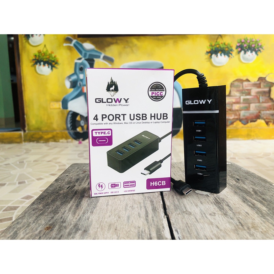 Hub 4 USB Gloway H6CB _ Bảo hành 12 tháng