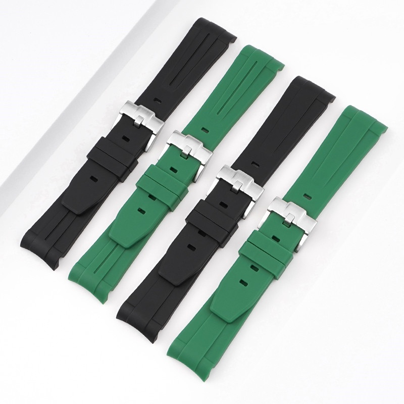 Dây Đeo Đồng Hồ Bằng Cao Su Silicone Đầu Cong 21mm Thay Thế Cho Rolex Submariner
