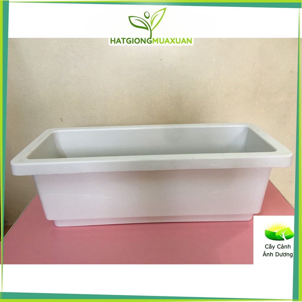 Set 02 Chậu nhựa thông minh trồng rau, trồng hoa, hình chữ nhật, giá treo chậu kích thước 48x20x16cm c/lượng, hg C/ty.
