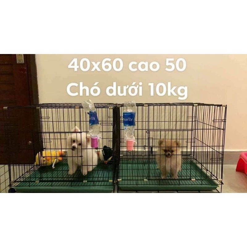 Chuồng Sắt Tĩnh Điện Size 40x60 Dưới 10kg - Chuồng Sắt Xếp Gọn Kèm Mâm Hứng