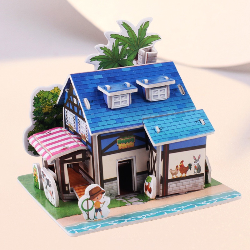 Đồ chơi lắp ghép hình ngôi nhà 3D cho trẻ em DIY